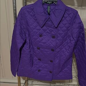 Lauren Ralph Lauren Women's M quilted double breasted thin jacket